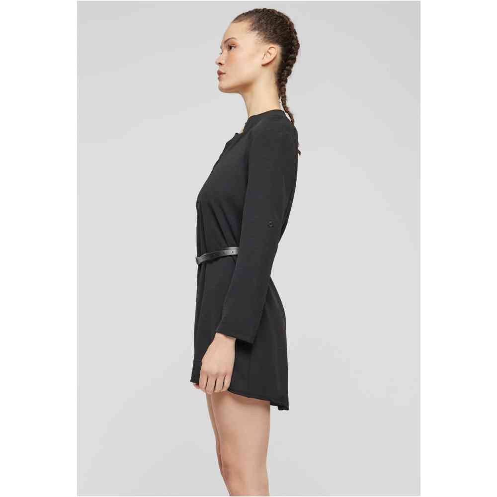 Cloud5ive - Muslin Turn-Up with belt Lange top - Zwart